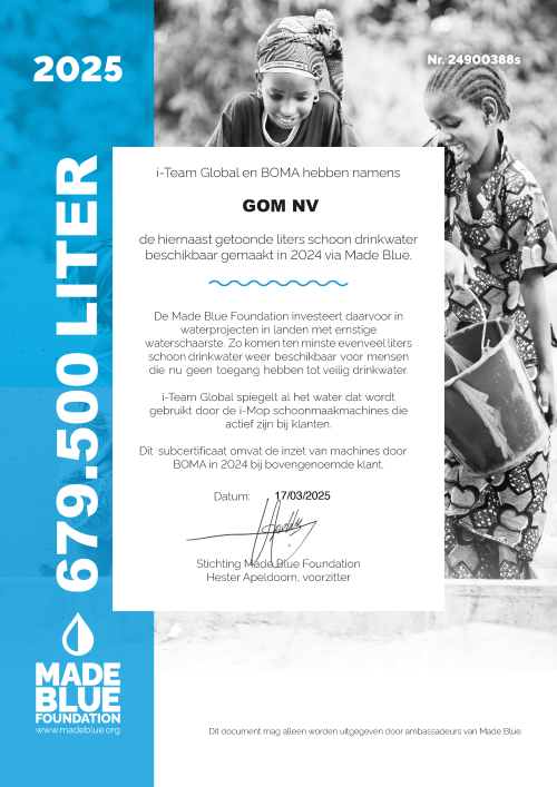 Made Blue certificaat 2025
