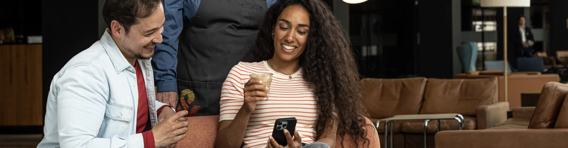 Mensen bestellen via app