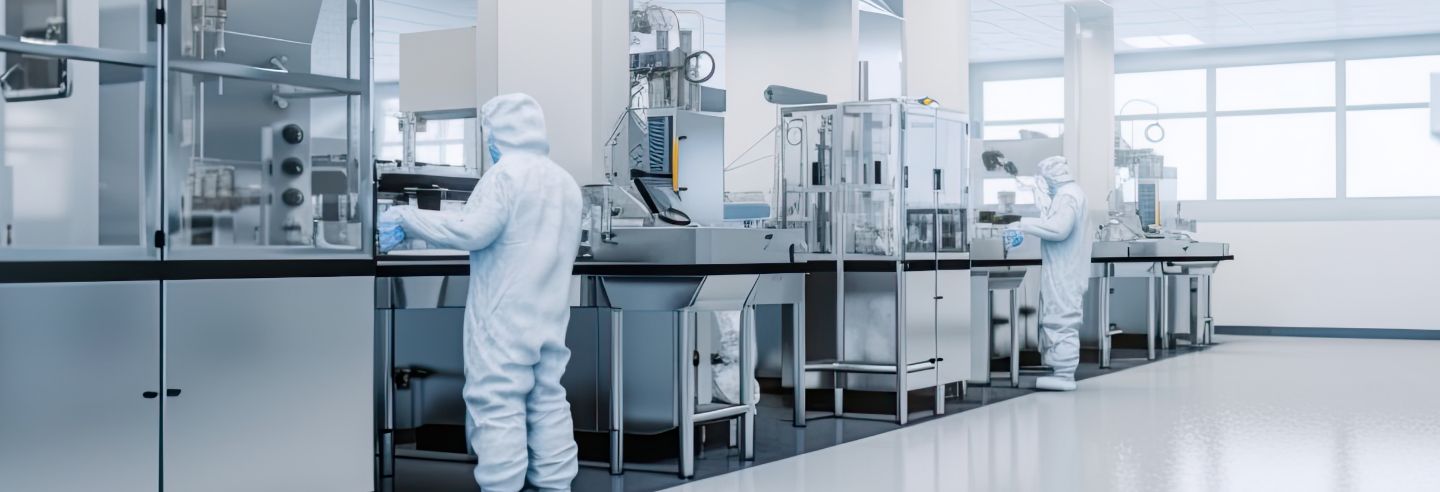 mensen aan het werk in cleanroom