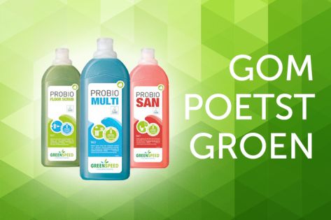 Gom poetst groen