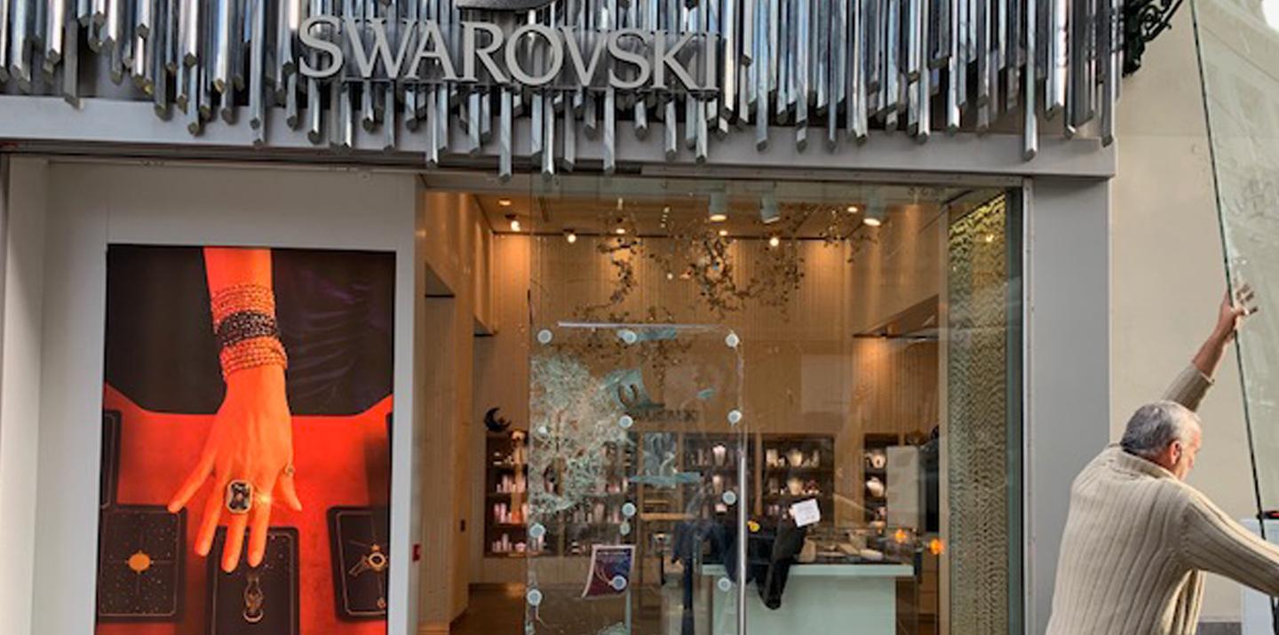 Swarovski glasbreuk Facilicom Hard Services